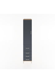 Hyperion Dolap 3 Raflı 4 Çekmeceli Tek Kapaklı 44x44x221 Çam-Antrasit