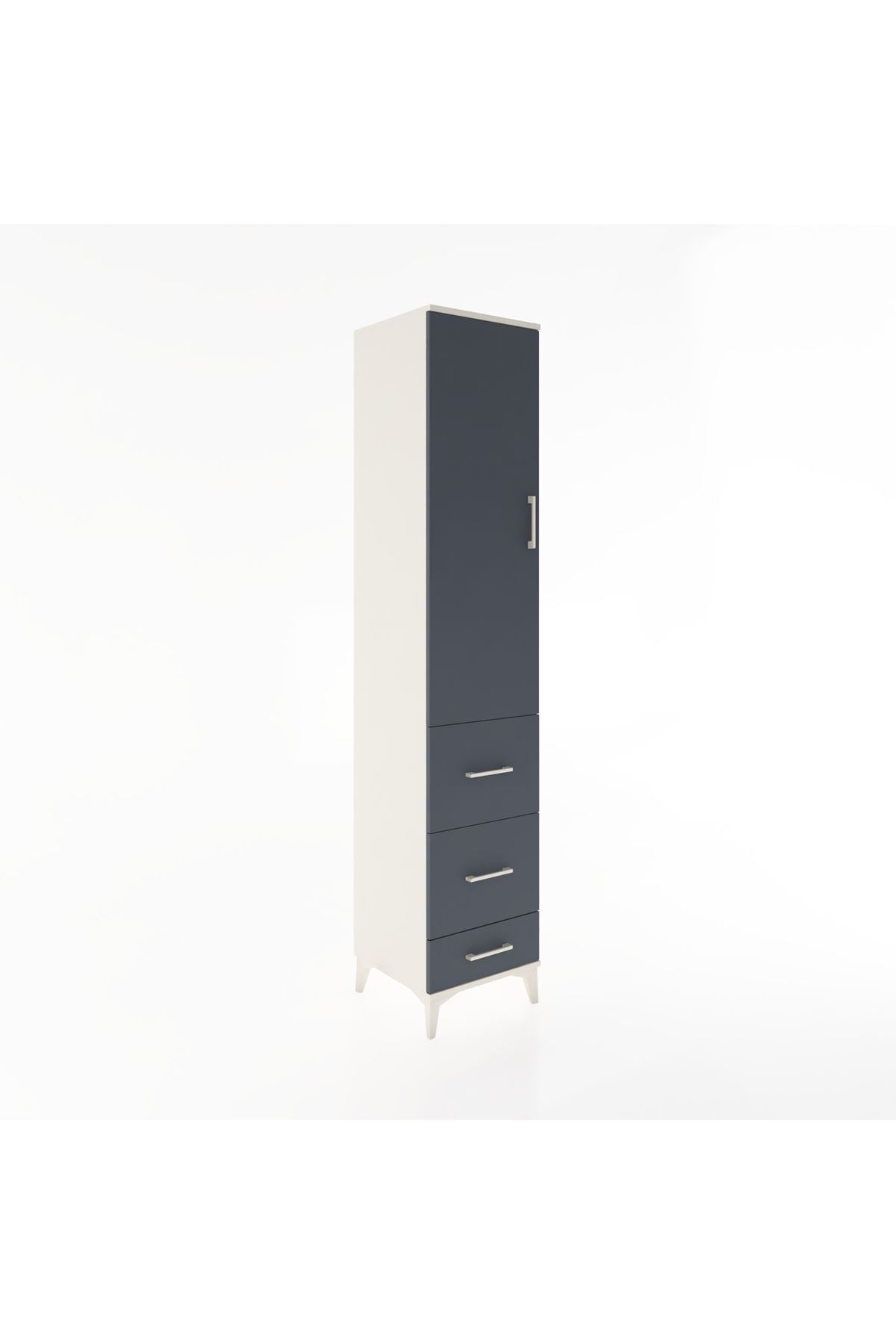 Hyperion Dolap 2 Raflı 3 Çekmeceli Tek Askılı 44x44x221 Aytaşı-Antrasit