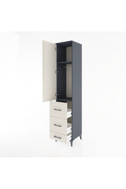 Hyperion Dolap 2 Raflı 3 Çekmeceli Tek Askılı 44x44x221 Antrasit-Aytaşı