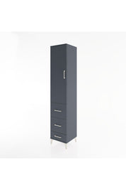 Hyperion Dolap 2 Raflı 3 Çekmeceli Tek Askılı 44x44x221 Antrasit-Antrasit