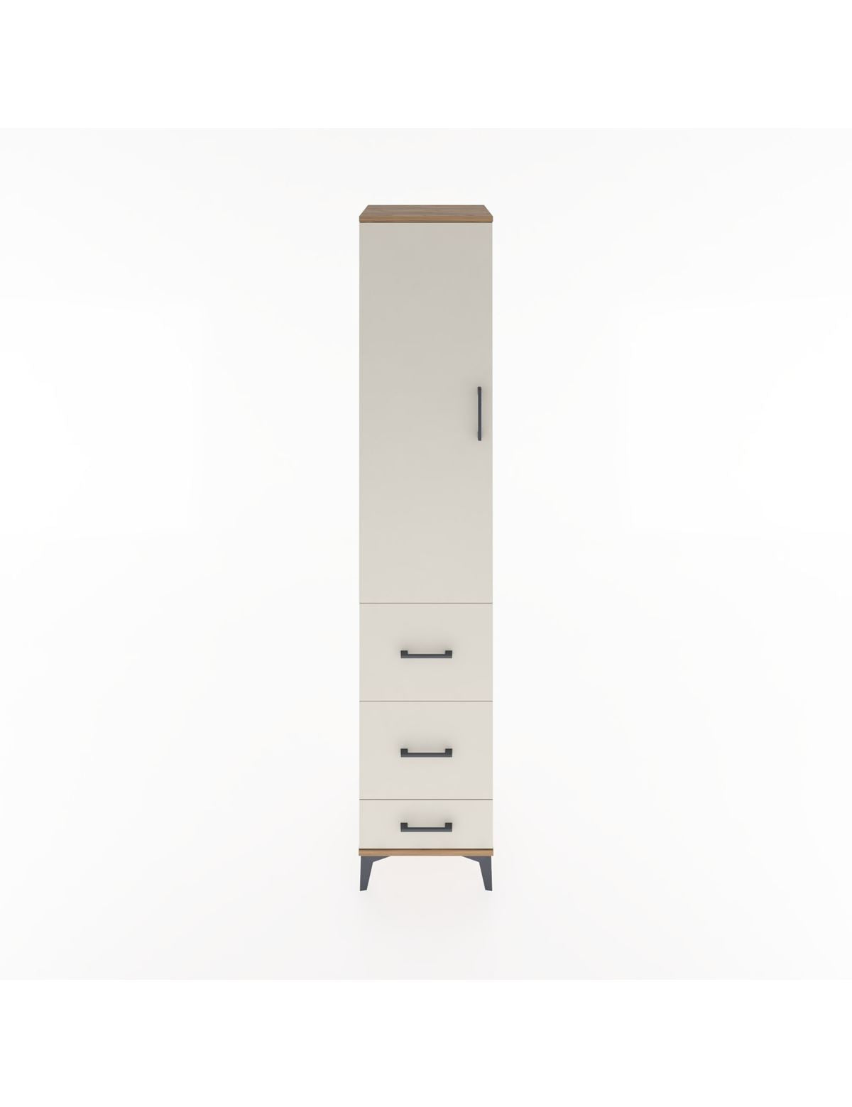 Hyperion Dolap 2 Raflı 3 Çekmeceli Tek Askılı 44x44x221 Çam-Aytaşı