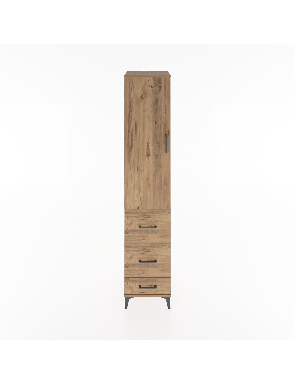 Hyperion Dolap 2 Raflı 3 Çekmeceli Tek Askılı 44x44x221 Çam-Çam