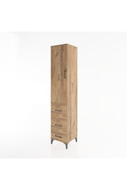 Hyperion Dolap 2 Raflı 3 Çekmeceli Tek Askılı 44x44x221 Çam-Çam