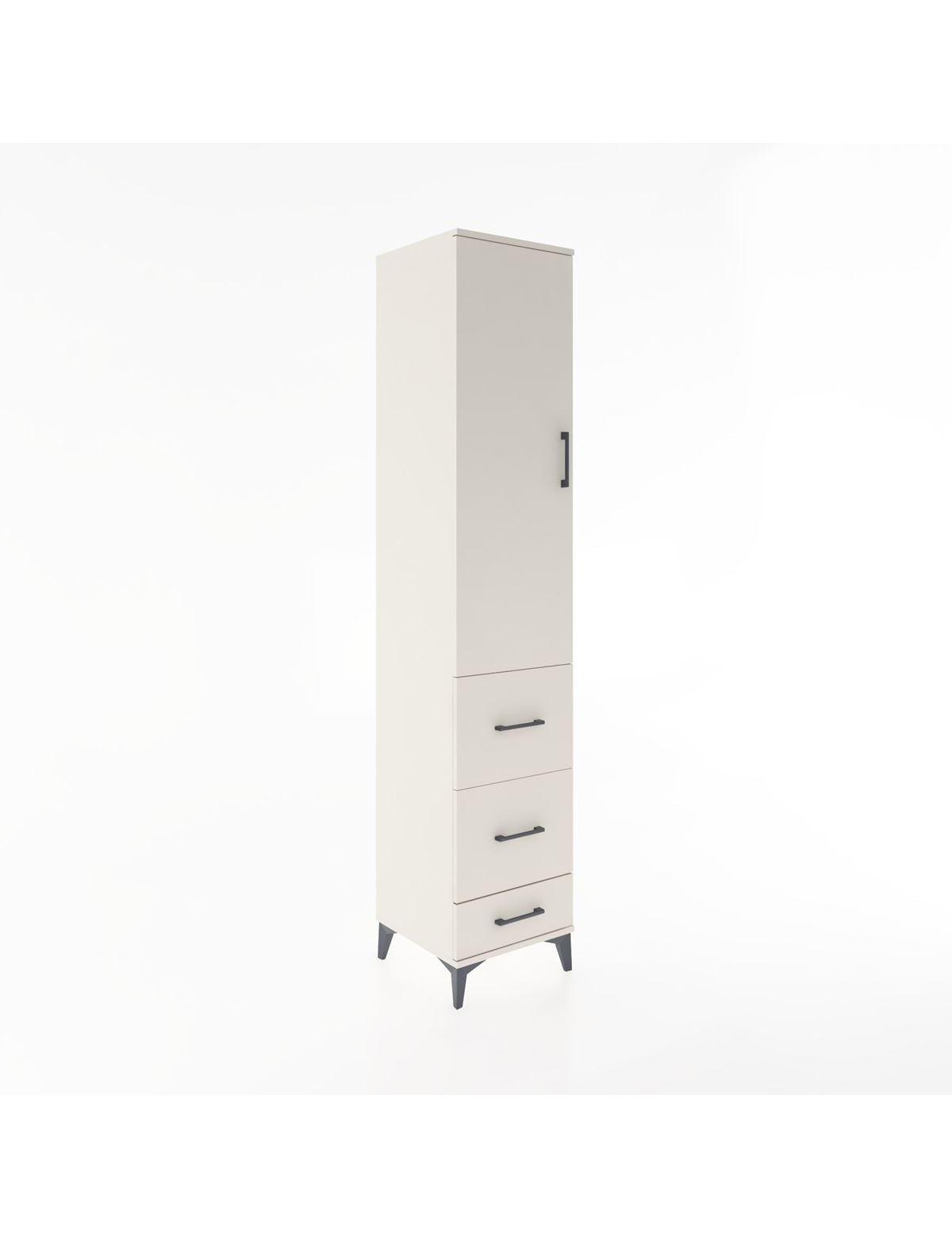 Hyperion Dolap 3 Raflı 3 Çekmeceli Tek Kapaklı 44x44x221 Aytaşı-Aytaşı