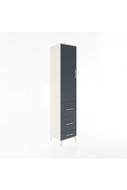 Hyperion Dolap 3 Raflı 3 Çekmeceli Tek Kapaklı 44x44x221 Aytaşı-Antrasit