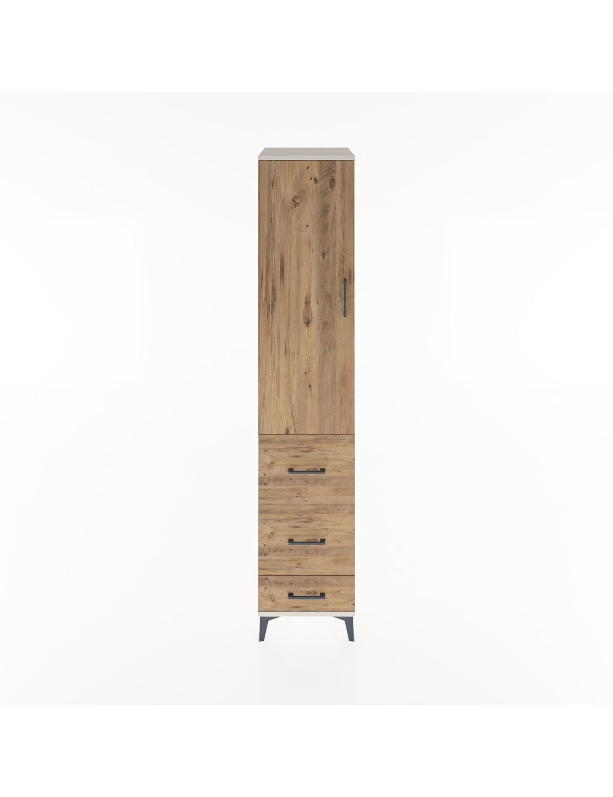 Hyperion Dolap 3 Raflı 3 Çekmeceli Tek Kapaklı 44x44x221 Aytaşı-Çam