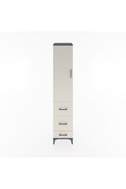 Hyperion Dolap 3 Raflı 3 Çekmeceli Tek Kapaklı 44x44x221 Antrasit-Aytaşı