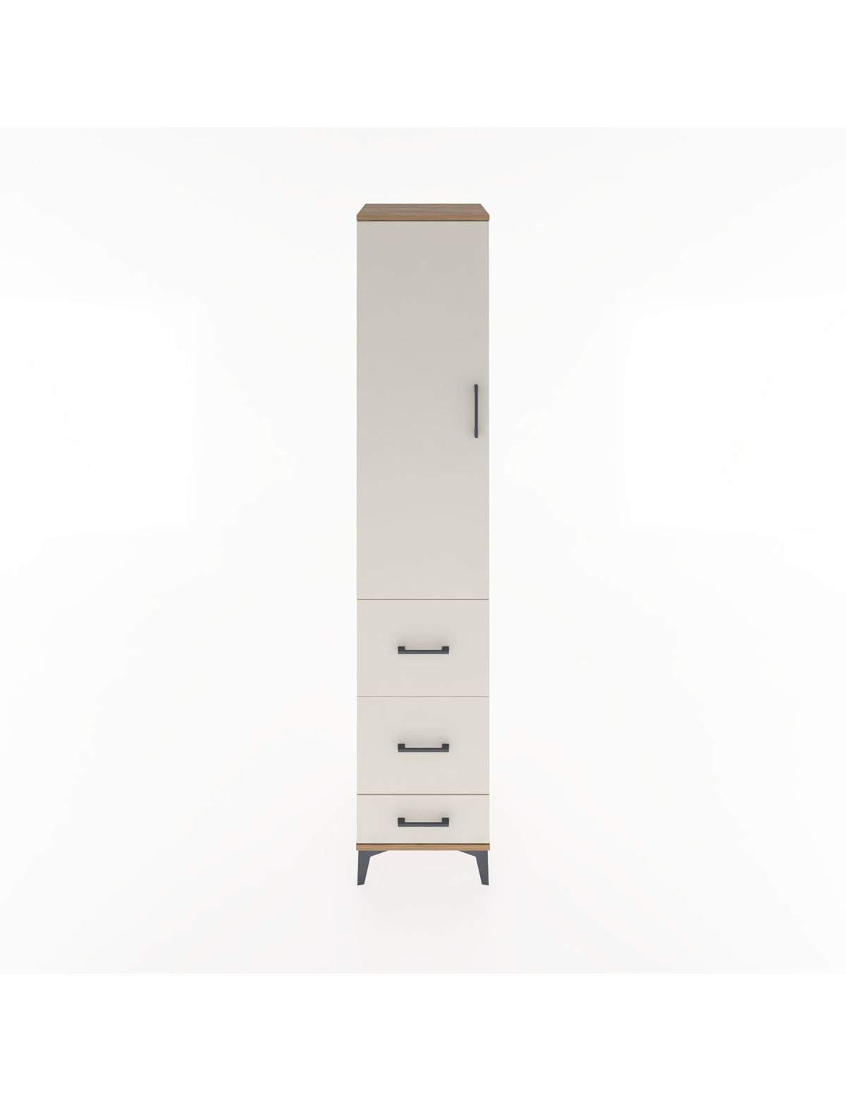 Hyperion Dolap 3 Raflı 3 Çekmeceli Tek Kapaklı 44x44x221 Çam-Aytaşı