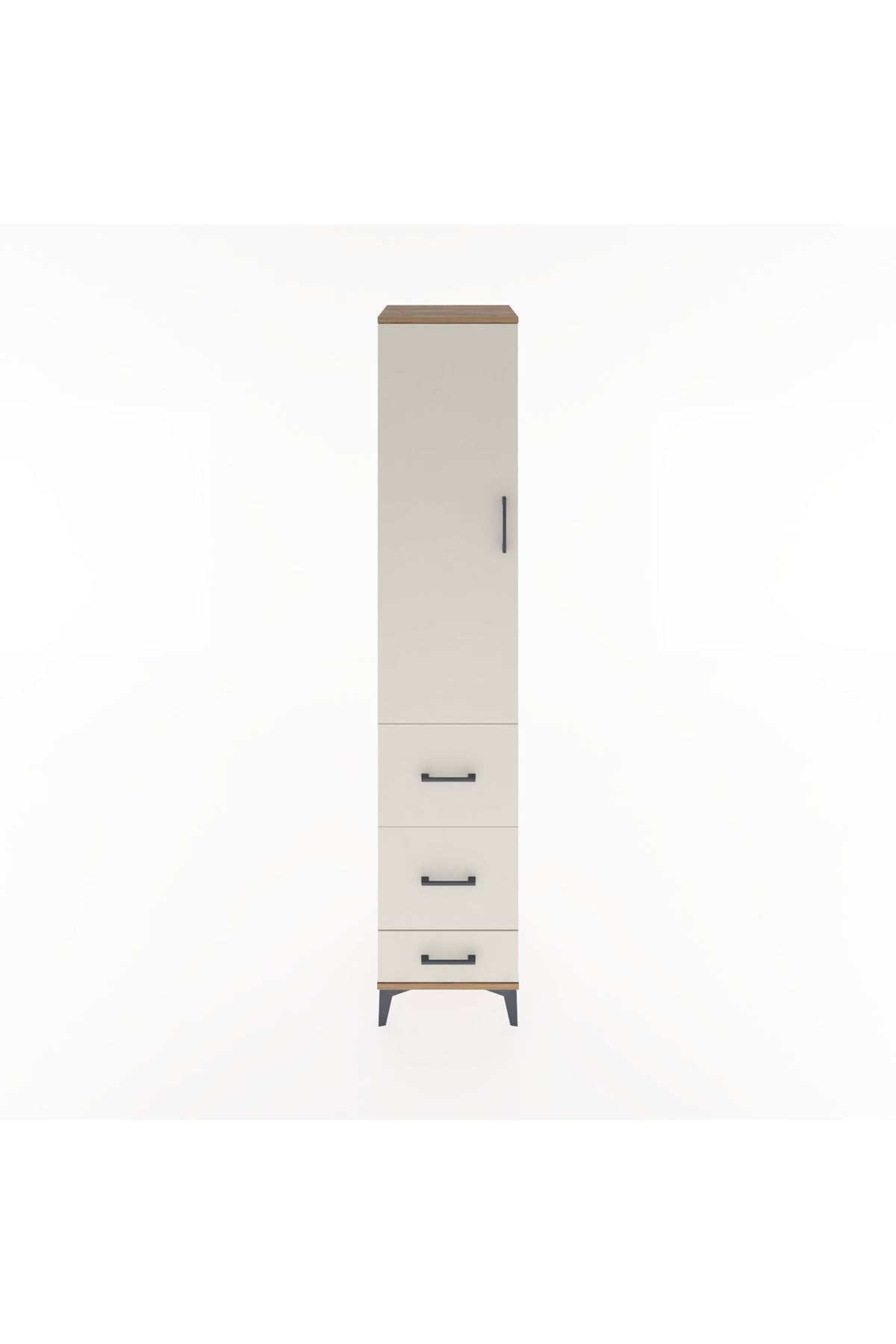 Hyperion Dolap 3 Raflı 3 Çekmeceli Tek Kapaklı 44x44x221 Çam-Aytaşı