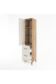 Hyperion Dolap 3 Raflı 3 Çekmeceli Tek Kapaklı 44x44x221 Çam-Aytaşı