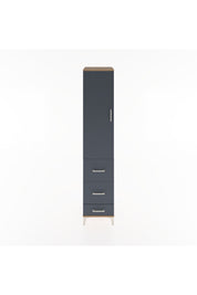 Hyperion Dolap 3 Raflı 3 Çekmeceli Tek Kapaklı 44x44x221 Çam-Antrasit