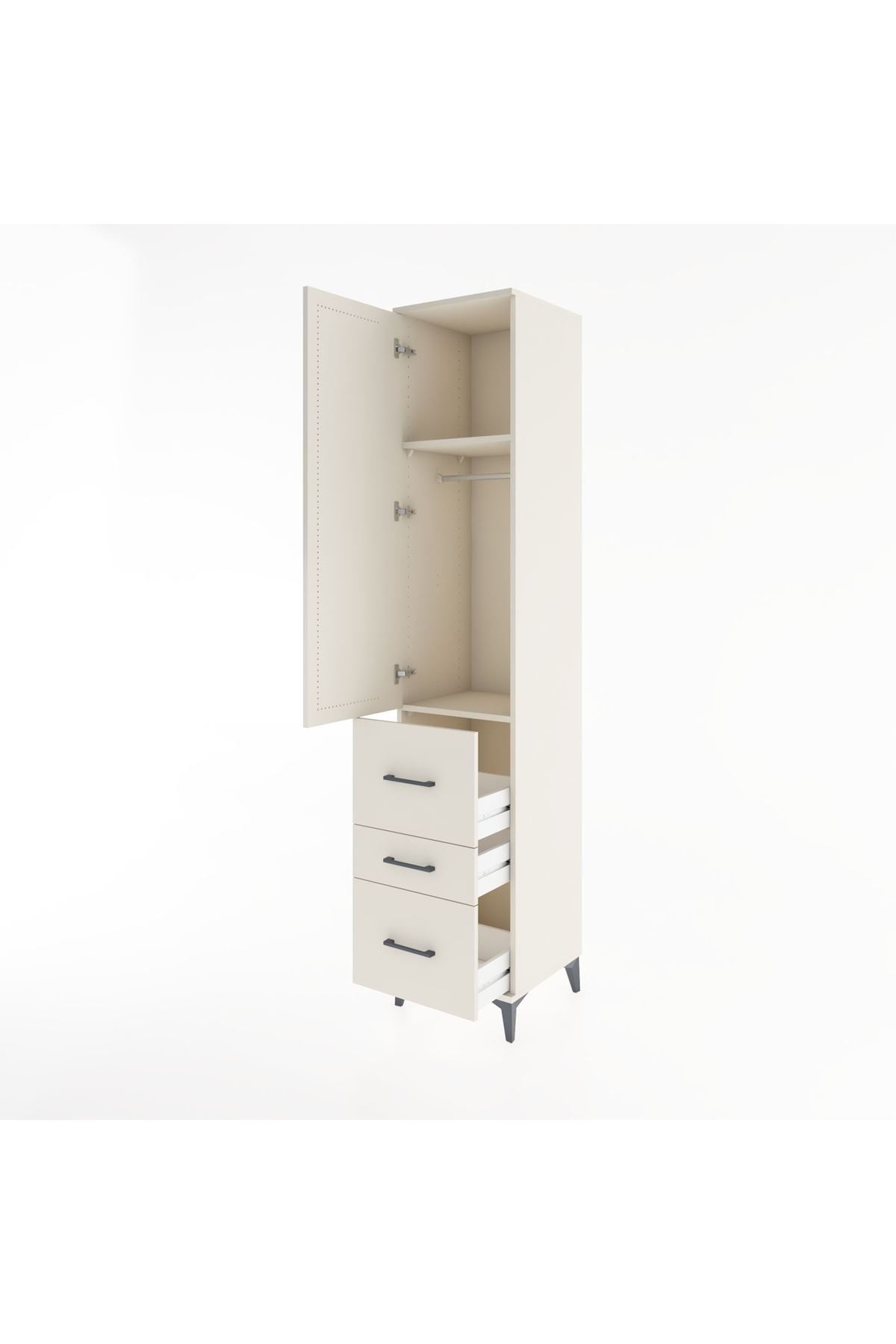 Hyperion Dolap 2 Raflı 3 Çekmeceli Tek Askılı 44x44x221 Aytaşı-Aytaşı