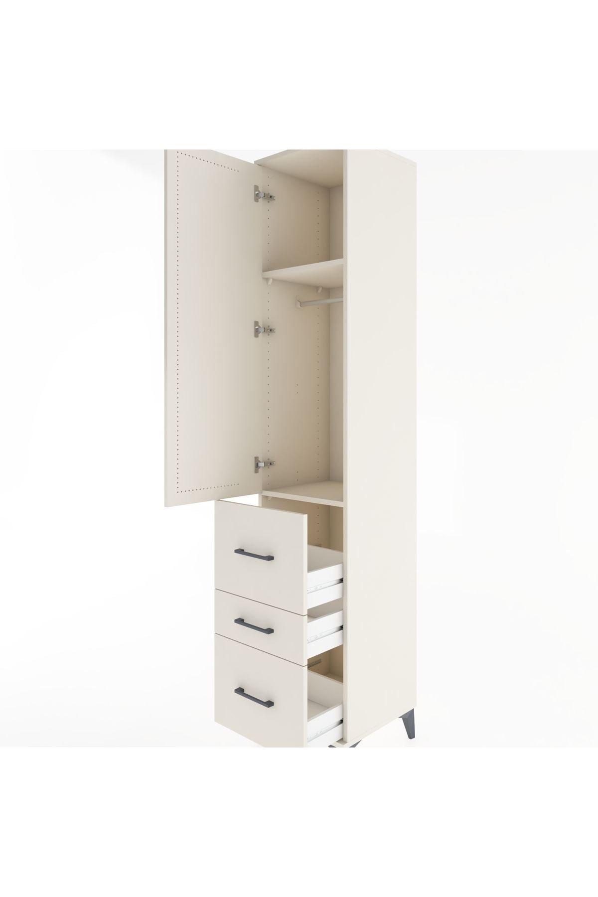 Hyperion Dolap 2 Raflı 3 Çekmeceli Tek Askılı 44x44x221 Aytaşı-Aytaşı