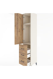 Hyperion Dolap 2 Raflı 3 Çekmeceli Tek Askılı 44x44x221 Aytaşı-Çam