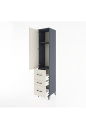 Hyperion Dolap 2 Raflı 3 Çekmeceli Tek Askılı 44x44x221 Antrasit-Aytaşı