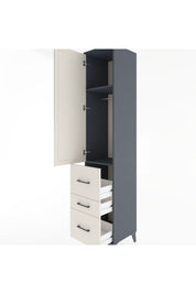 Hyperion Dolap 2 Raflı 3 Çekmeceli Tek Askılı 44x44x221 Antrasit-Aytaşı