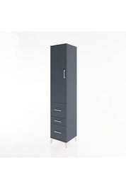 Hyperion Dolap 2 Raflı 3 Çekmeceli Tek Askılı 44x44x221 Antrasit-Antrasit