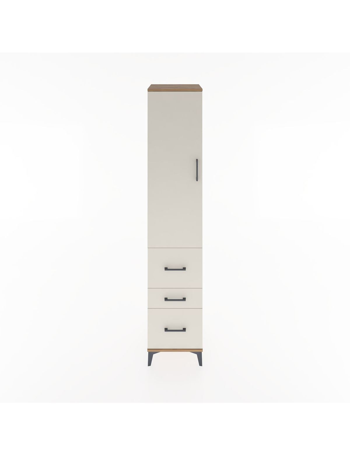 Hyperion Dolap 2 Raflı 3 Çekmeceli Tek Askılı 44x44x221 Çam-Aytaşı