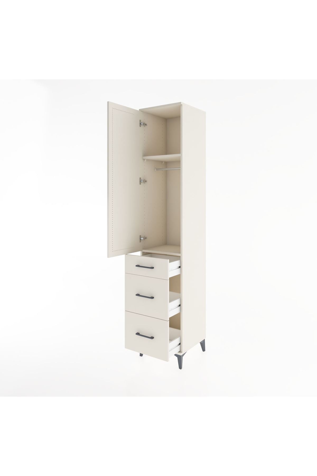 Hyperion Dolap 2 Raflı 3 Çekmeceli Tek Askılı 44x44x221 Aytaşı-Aytaşı