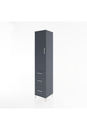 Hyperion Dolap 2 Raflı 3 Çekmeceli Tek Askılı 44x44x221 Antrasit-Antrasit