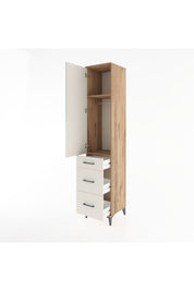 Hyperion Dolap 2 Raflı 3 Çekmeceli Tek Askılı 44x44x221 Çam-Aytaşı