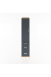 Hyperion Dolap 2 Raflı 3 Çekmeceli Tek Askılı 44x44x221 Çam-Antrasit