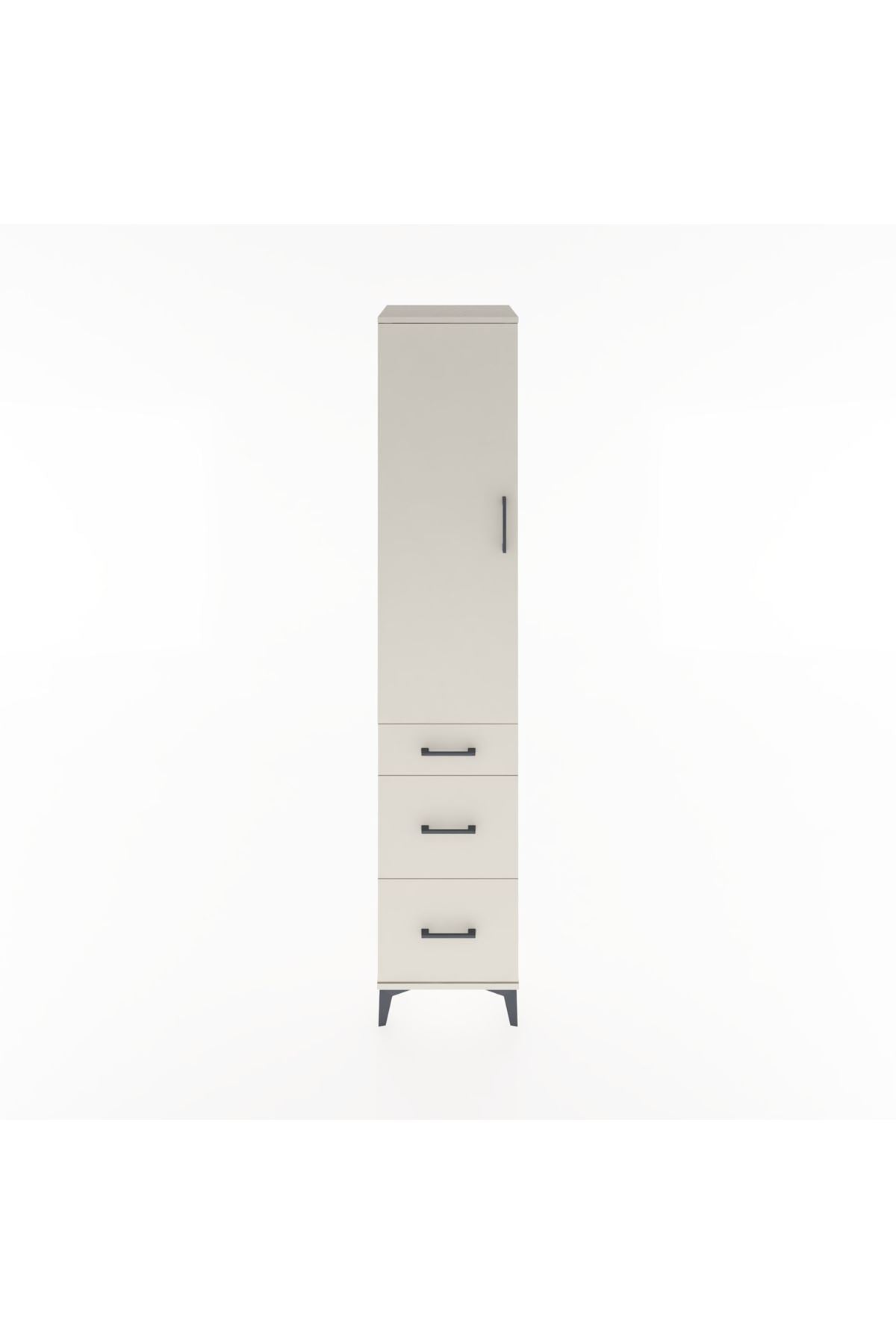 Hyperion Dolap 3 Raflı 3 Çekmeceli Tek Kapaklı 44x44x221 Aytaşı-Aytaşı