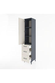 Hyperion Dolap 3 Raflı 3 Çekmeceli Tek Kapaklı 44x44x221 Antrasit-Aytaşı