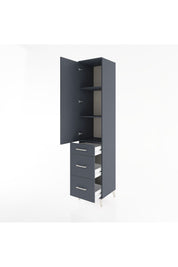 Hyperion Dolap 3 Raflı 3 Çekmeceli Tek Kapaklı 44x44x221 Antrasit-Antrasit