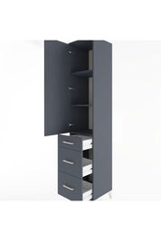 Hyperion Dolap 3 Raflı 3 Çekmeceli Tek Kapaklı 44x44x221 Antrasit-Antrasit