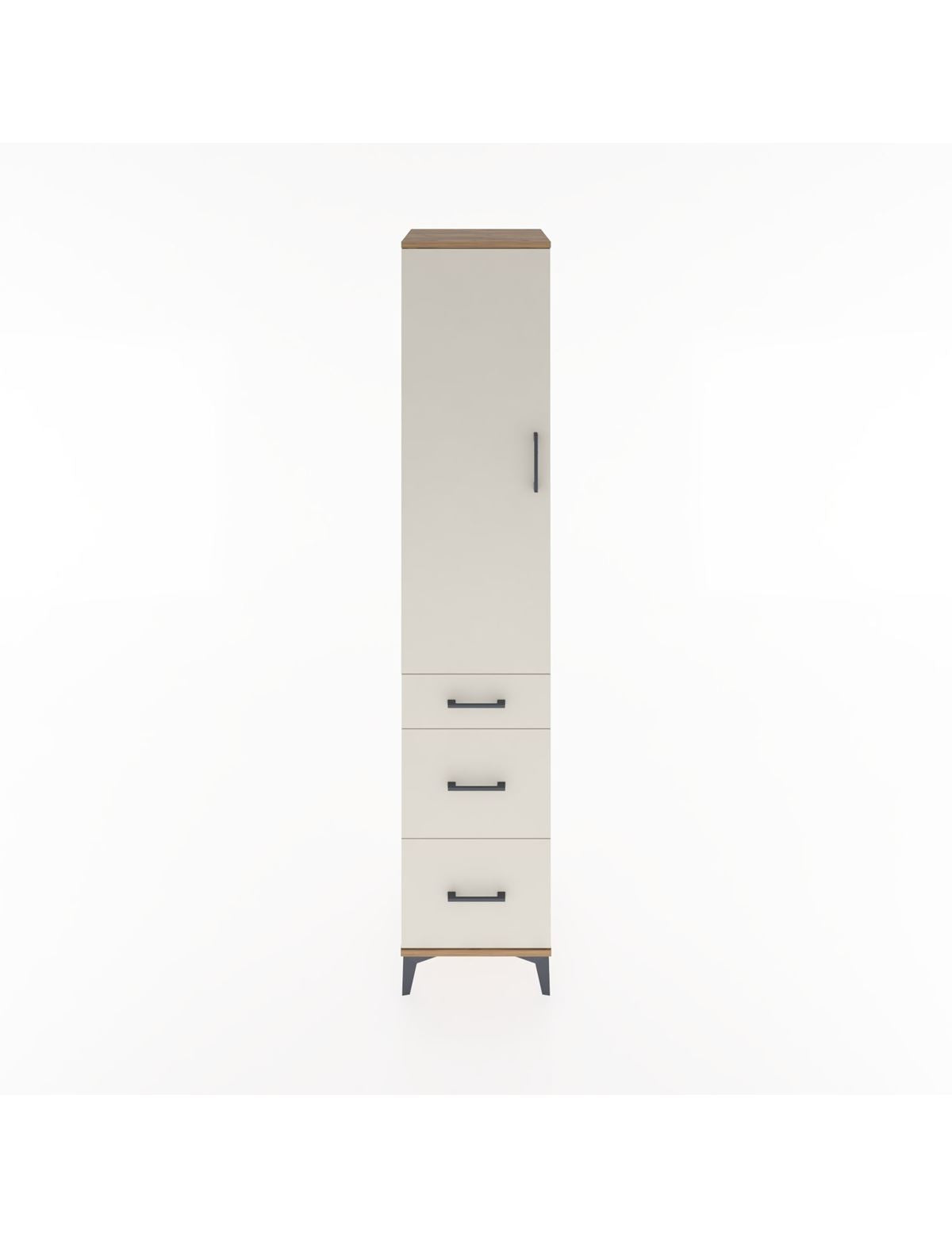 Hyperion Dolap 3 Raflı 3 Çekmeceli Tek Kapaklı 44x44x221 Çam-Aytaşı