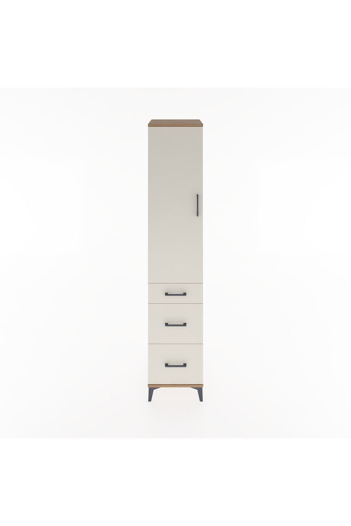 Hyperion Dolap 3 Raflı 3 Çekmeceli Tek Kapaklı 44x44x221 Çam-Aytaşı