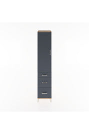 Hyperion Dolap 3 Raflı 3 Çekmeceli Tek Kapaklı 44x44x221 Çam-Antrasit