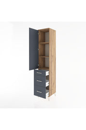 Hyperion Dolap 3 Raflı 3 Çekmeceli Tek Kapaklı 44x44x221 Çam-Antrasit