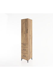 Hyperion Dolap 3 Raflı 3 Çekmeceli Tek Kapaklı 44x44x221 Çam-Çam