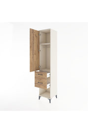 Hyperion Dolap 2 Raflı 2 Çekmeceli Tek Askılı 44x44x221 Aytaşı-Çam