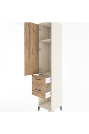 Hyperion Dolap 2 Raflı 2 Çekmeceli Tek Askılı 44x44x221 Aytaşı-Çam