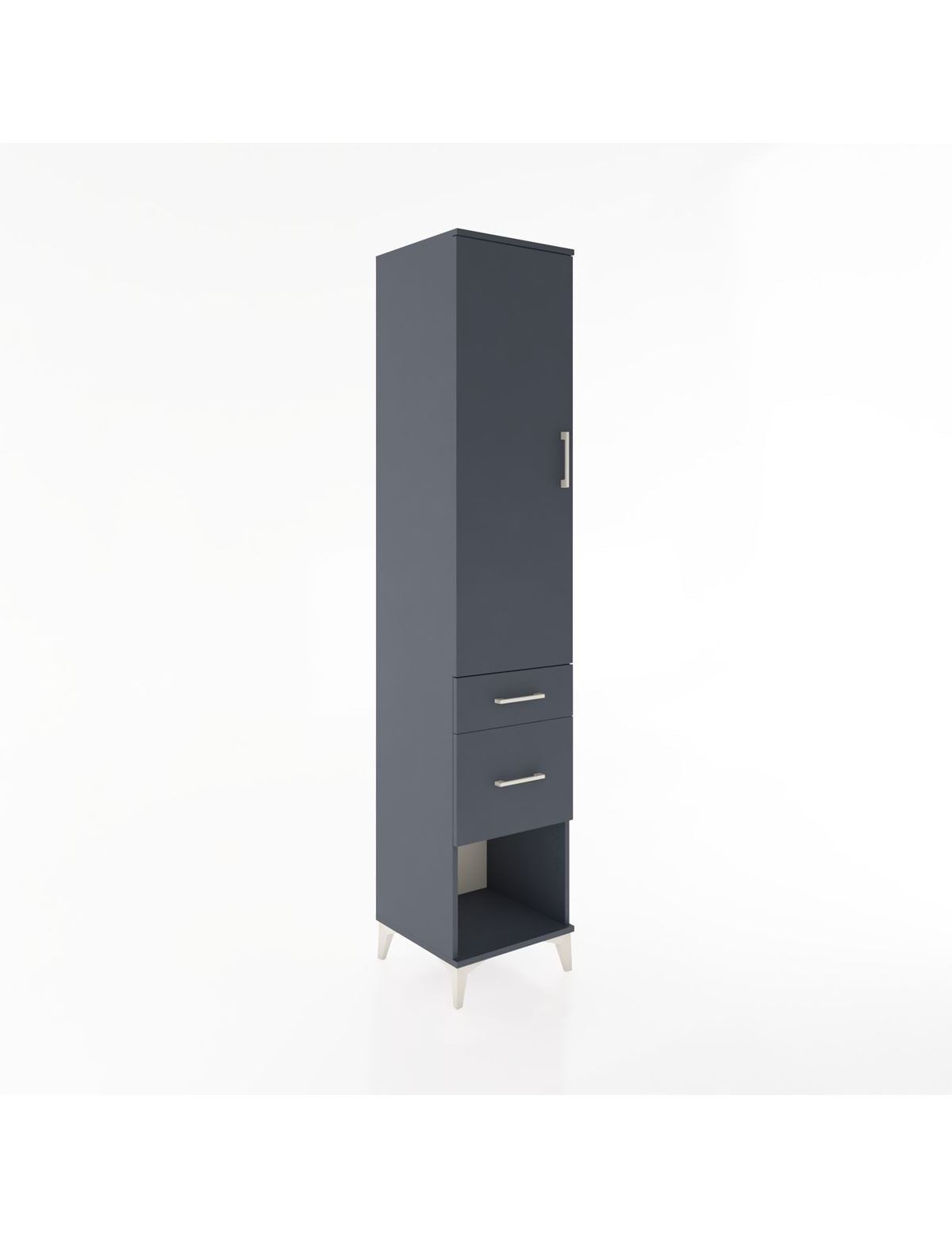 Hyperion Dolap 2 Raflı 2 Çekmeceli Tek Askılı 44x44x221 Antrasit-Antrasit