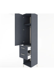 Hyperion Dolap 2 Raflı 2 Çekmeceli Tek Askılı 44x44x221 Antrasit-Antrasit