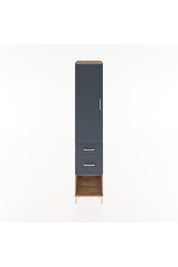 Hyperion Dolap 2 Raflı 2 Çekmeceli Tek Askılı 44x44x221 Çam-Antrasit