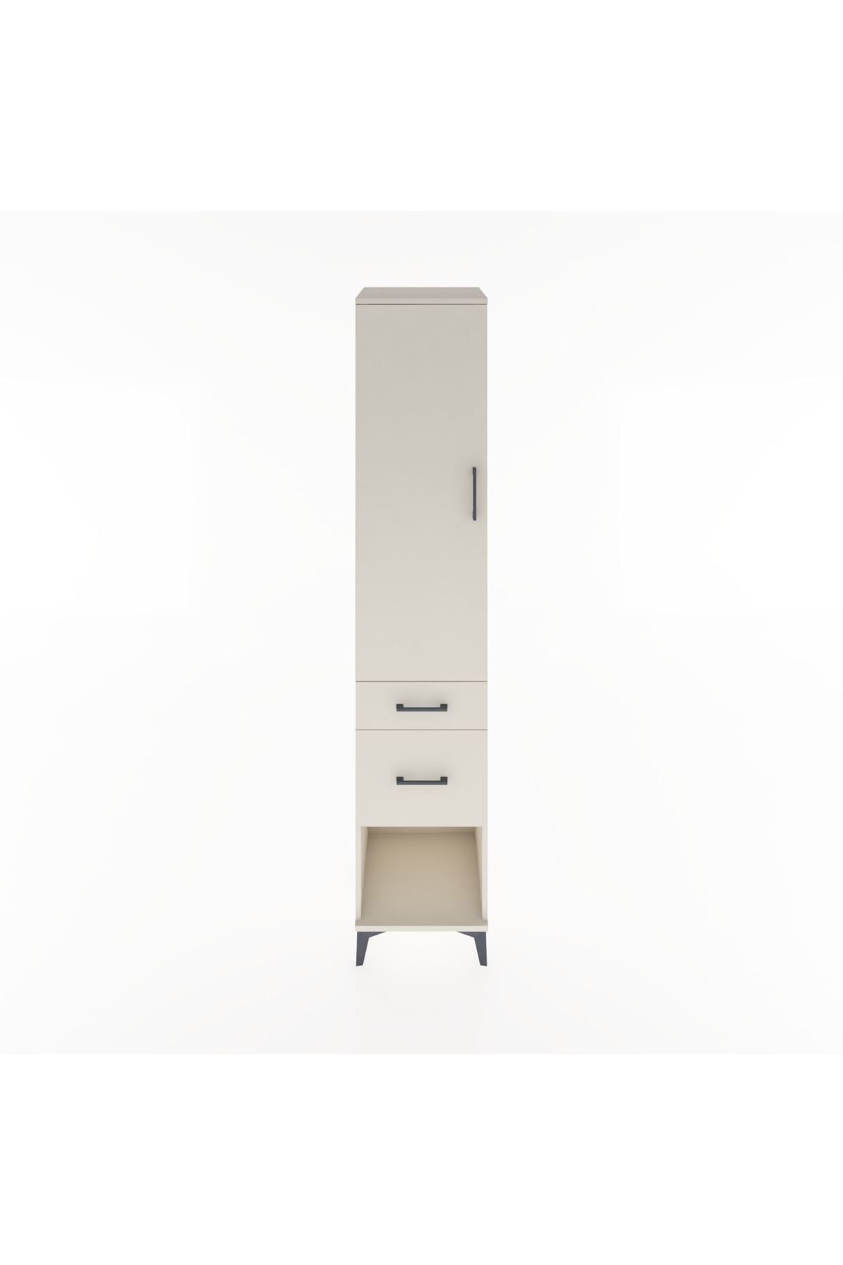 Hyperion Dolap 3 Raflı 2 Çekmeceli Tek Kapaklı 44x44x221 Aytaşı-Aytaşı