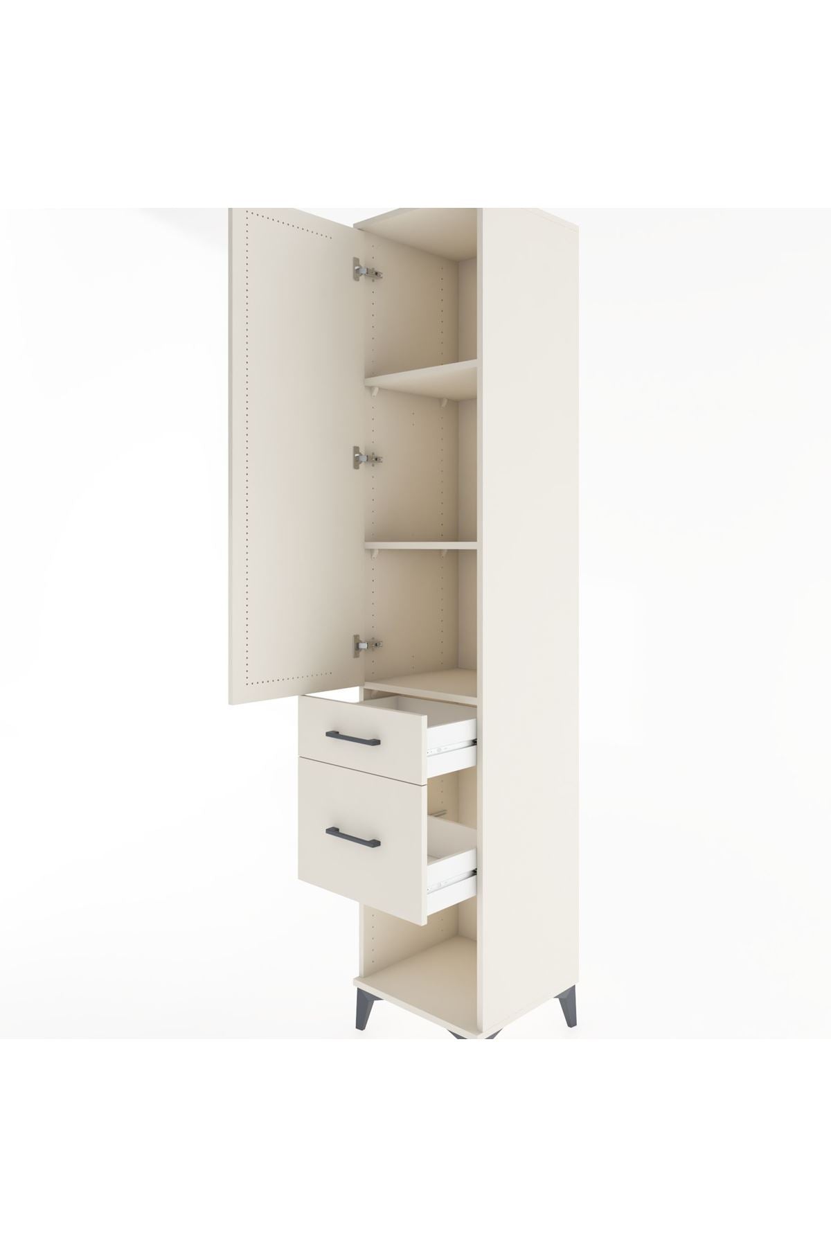 Hyperion Dolap 3 Raflı 2 Çekmeceli Tek Kapaklı 44x44x221 Aytaşı-Aytaşı