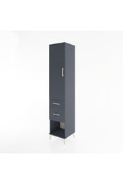 Hyperion Dolap 3 Raflı 2 Çekmeceli Tek Kapaklı 44x44x221 Antrasit-Antrasit