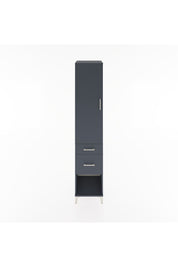Hyperion Dolap 3 Raflı 2 Çekmeceli Tek Kapaklı 44x44x221 Antrasit-Antrasit