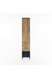 Hyperion Dolap 3 Raflı 2 Çekmeceli Tek Kapaklı 44x44x221 Antrasit-Çam