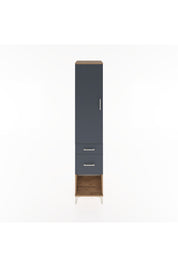 Hyperion Dolap 3 Raflı 2 Çekmeceli Tek Kapaklı 44x44x221 Çam-Antrasit