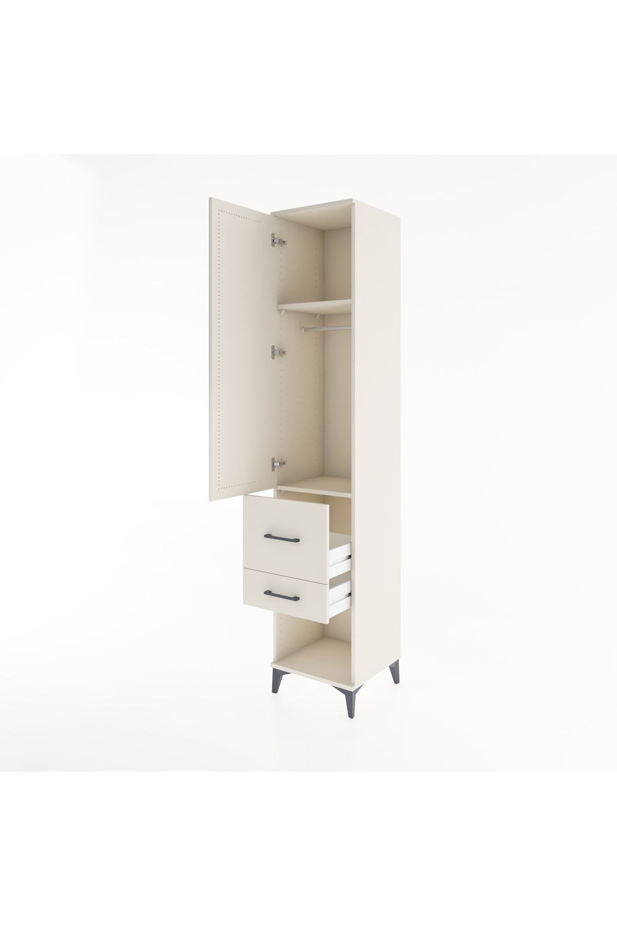 Hyperion Dolap 2 Raflı 2 Çekmeceli Tek Askılı 44x44x221 Aytaşı-Aytaşı