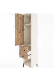 Hyperion Dolap 2 Raflı 2 Çekmeceli Tek Askılı 44x44x221 Aytaşı-Çam