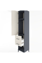 Hyperion Dolap 2 Raflı 2 Çekmeceli Tek Askılı 44x44x221 Antrasit-Aytaşı