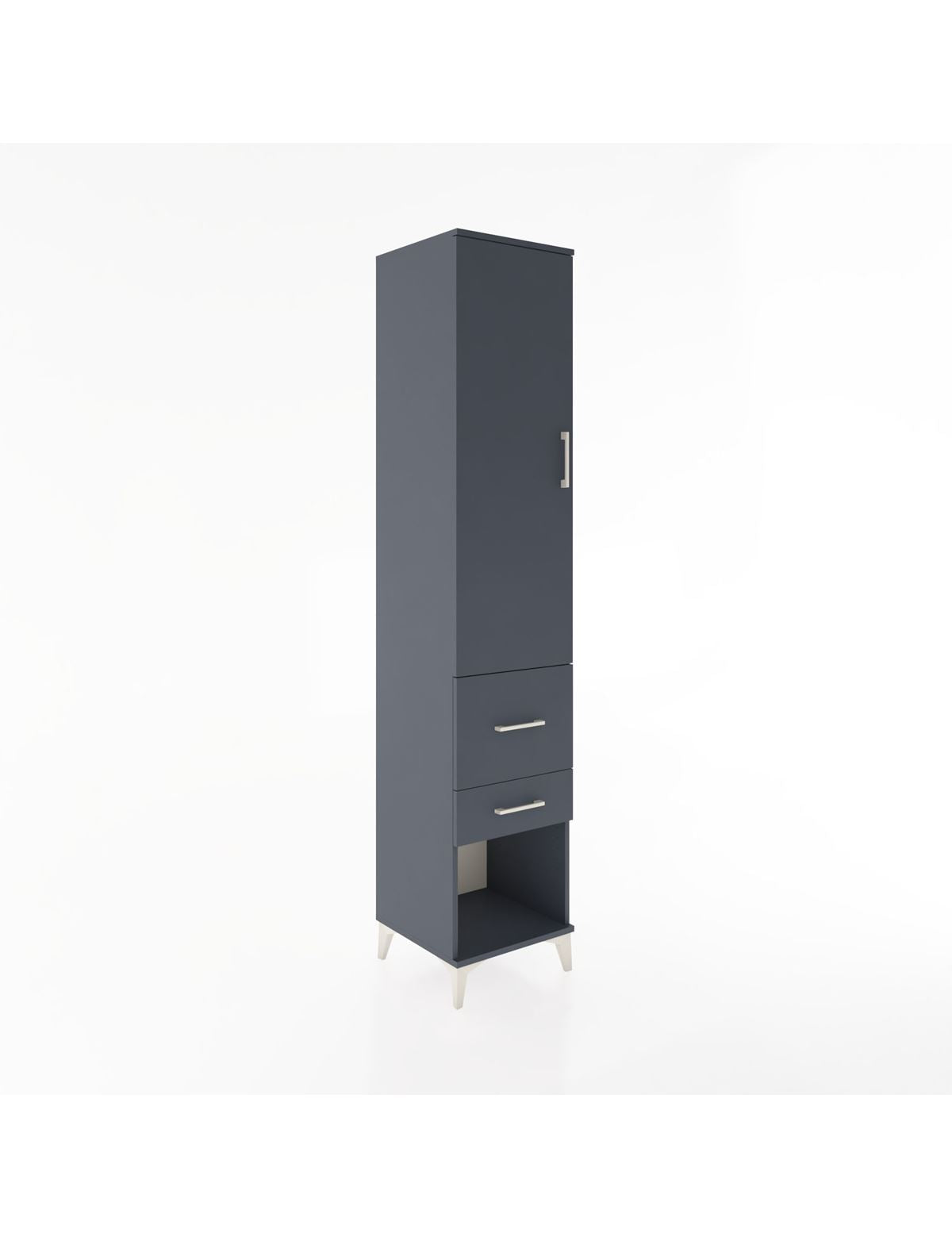 Hyperion Dolap 2 Raflı 2 Çekmeceli Tek Askılı 44x44x221 Antrasit-Antrasit